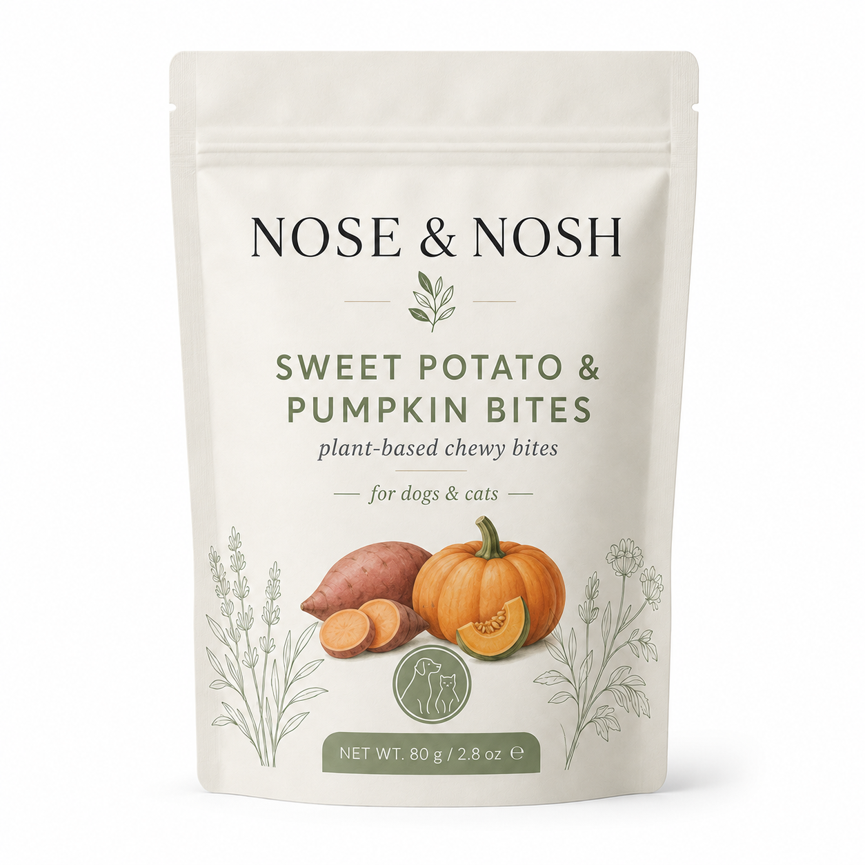 NOSE & NOSH sweet potato and pumpkin bites packaging